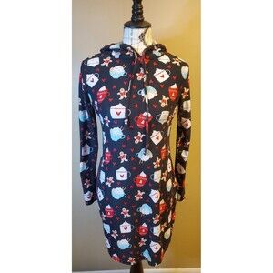 No Comment Holiday Hooded Sleep Shirt Nightgown Large Christmas Gingerbread Coco